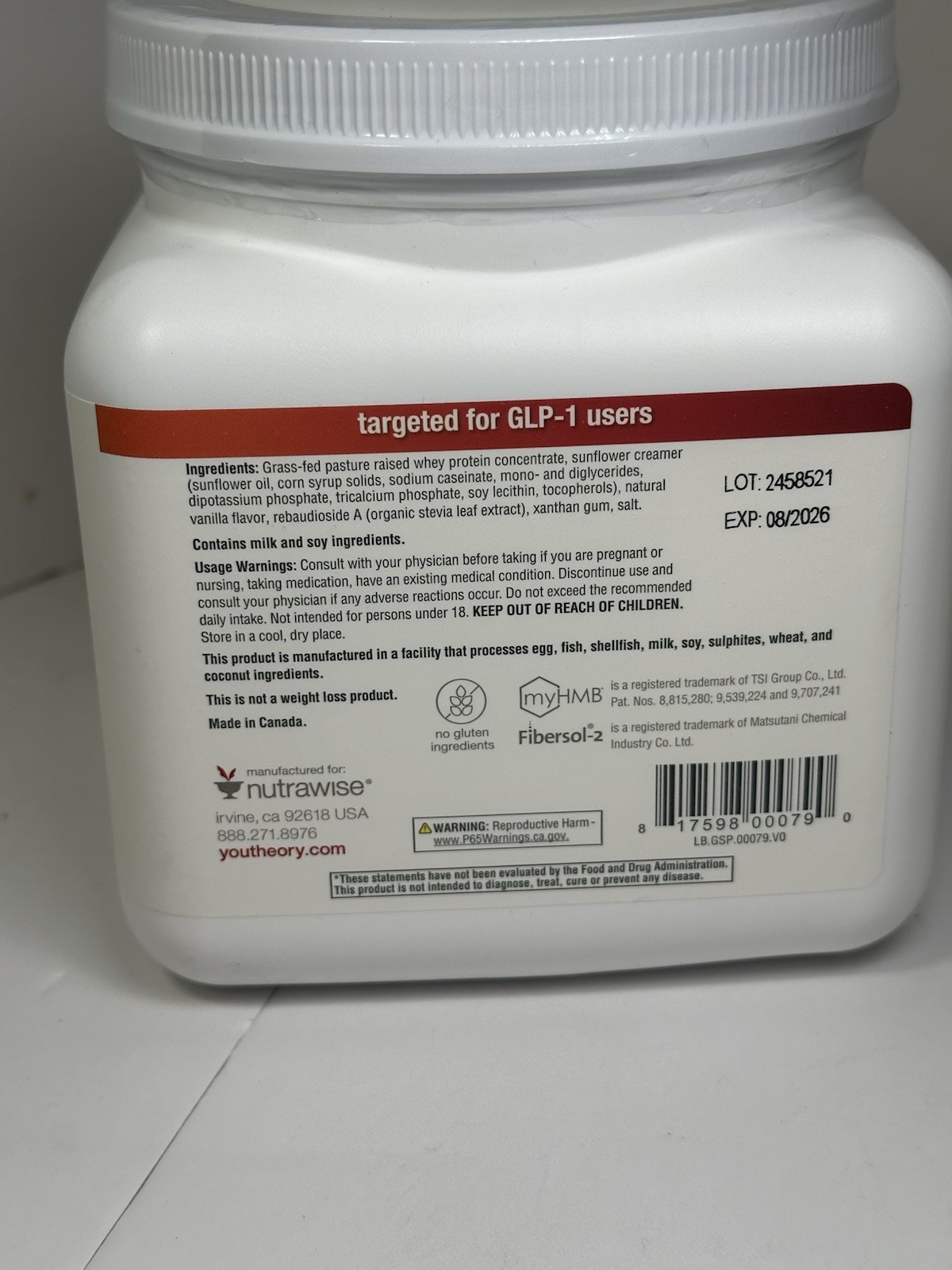 Youtheory Muscle Guard Protein Support Vanilla Powder 17.1 oz – Set Of 2