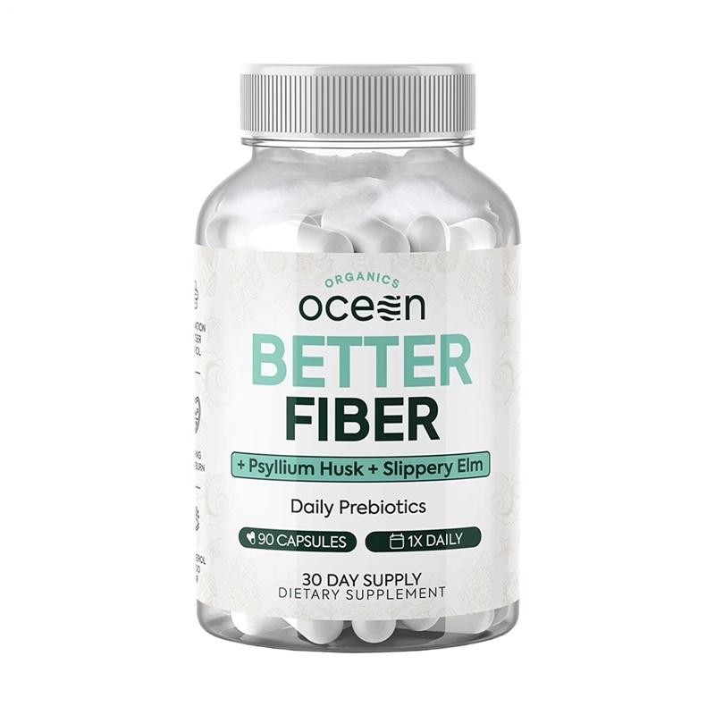 Organics Ocean Better Fiber 90 Caps Psyllium Slippery Elm Stool Support