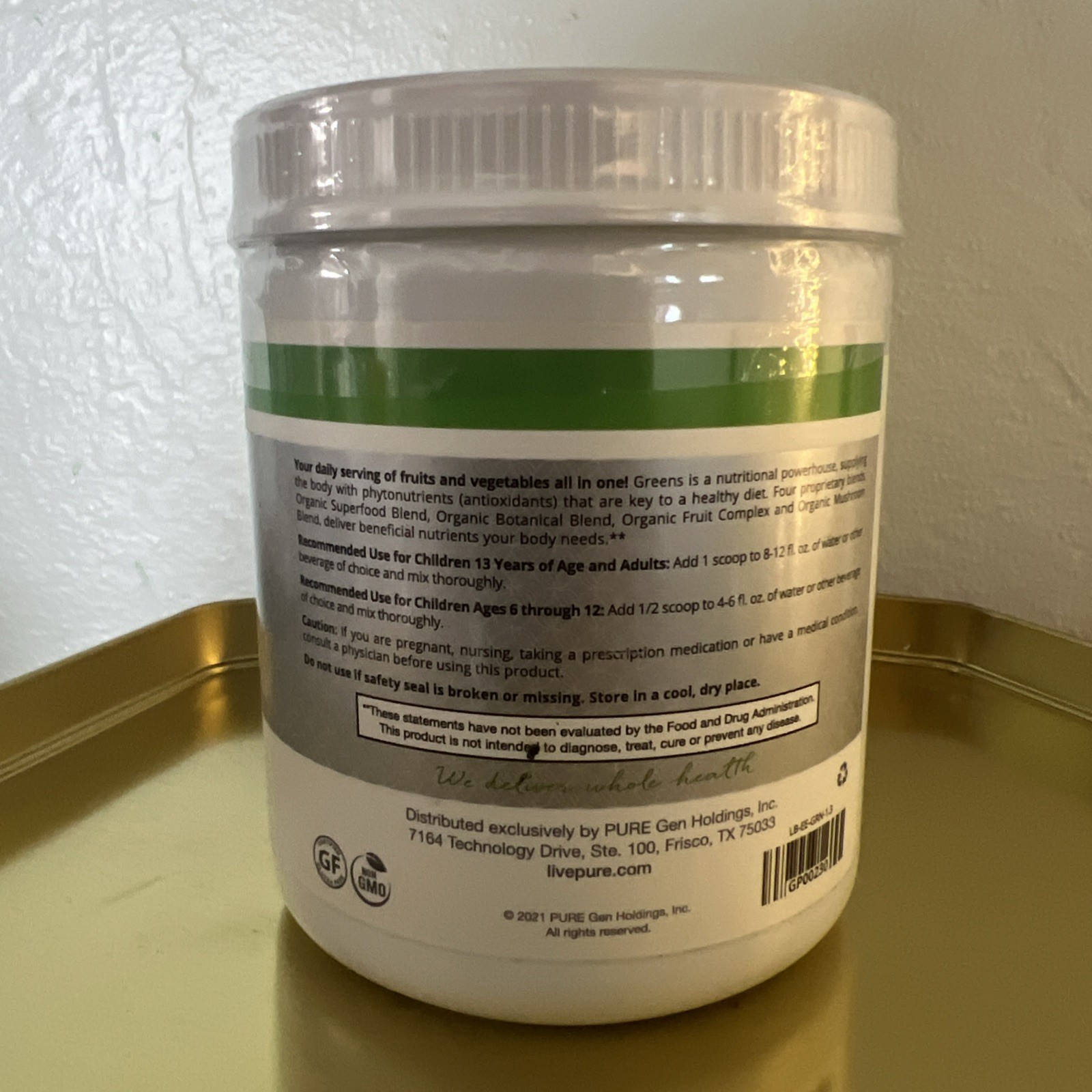 Live Pure Greens Concentrated Superfood 7.4 oz- New Sealed!