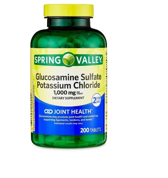 Spring Valley Glucosamine Sulfate Potassium Chloride Tablets 1,000 mg 200 Count