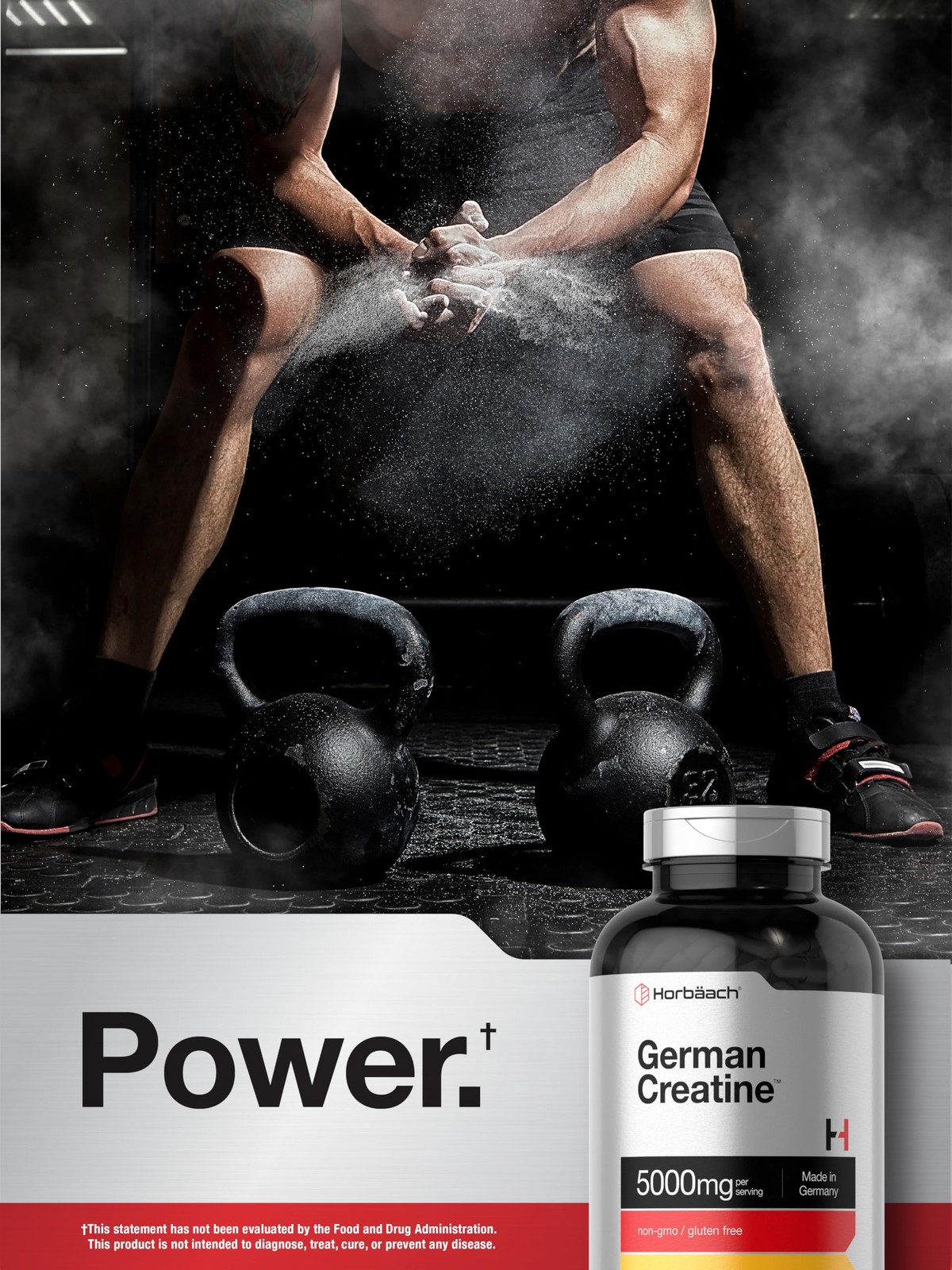 Horbaach German Creatine Monohydrate | 5000mg | 250 Powder Capsules | Non-GMO…