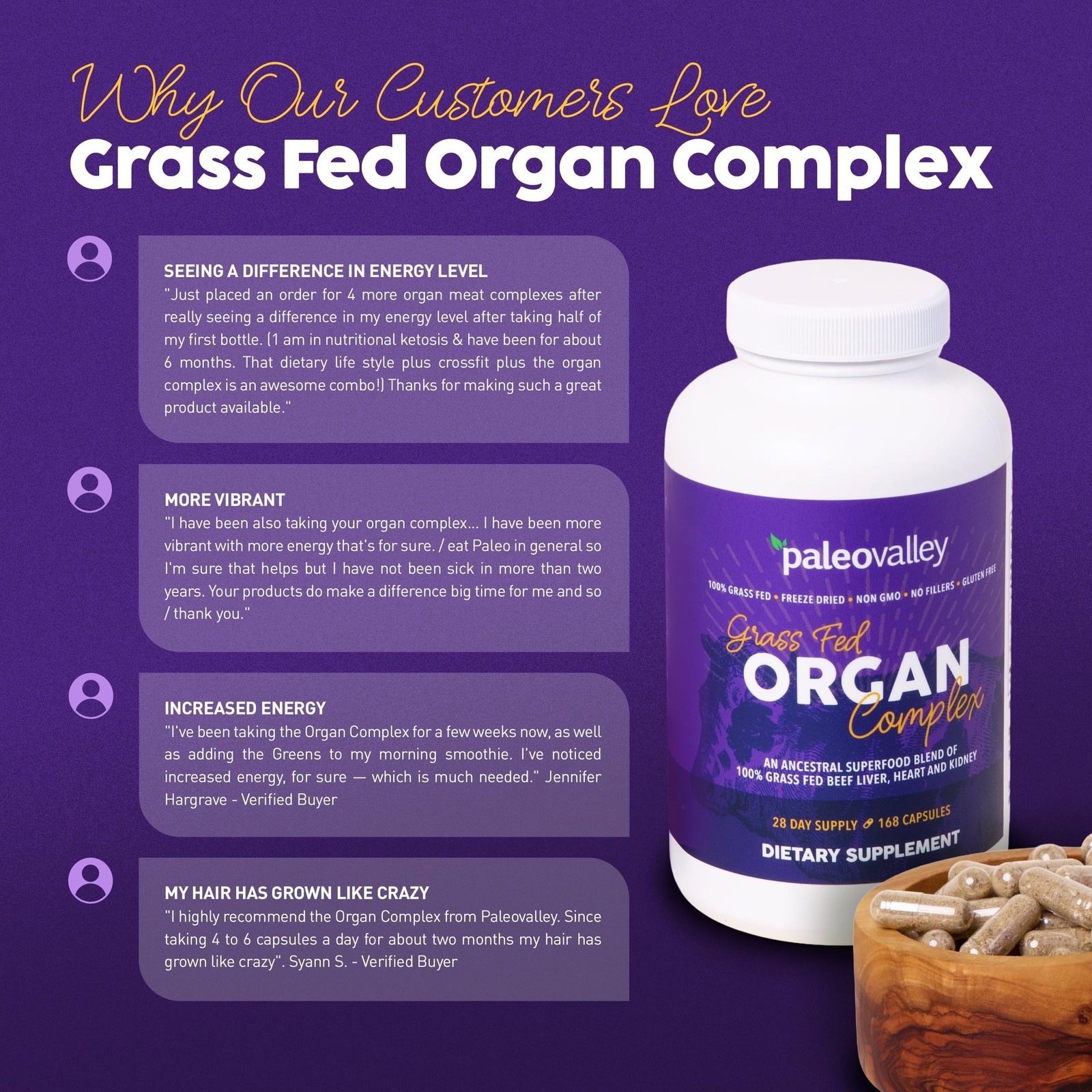 Paleovalley Grass Fed Beef Organ Complex FreezeDried Beef Liver, Heart, and …