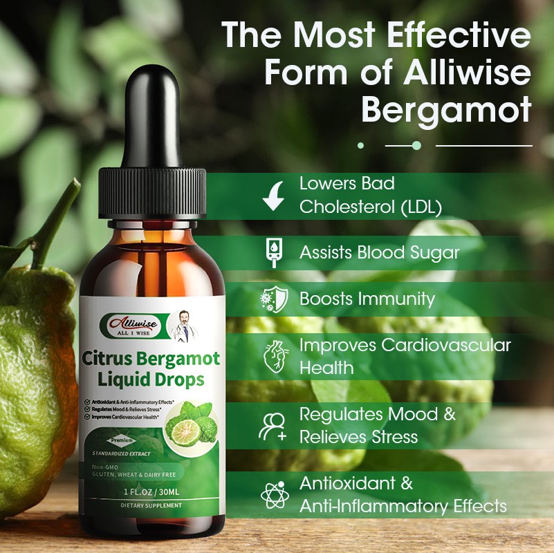 Organic Citrus Bergamot Bergamia Extract 600 mg Liquid Drops 30ml