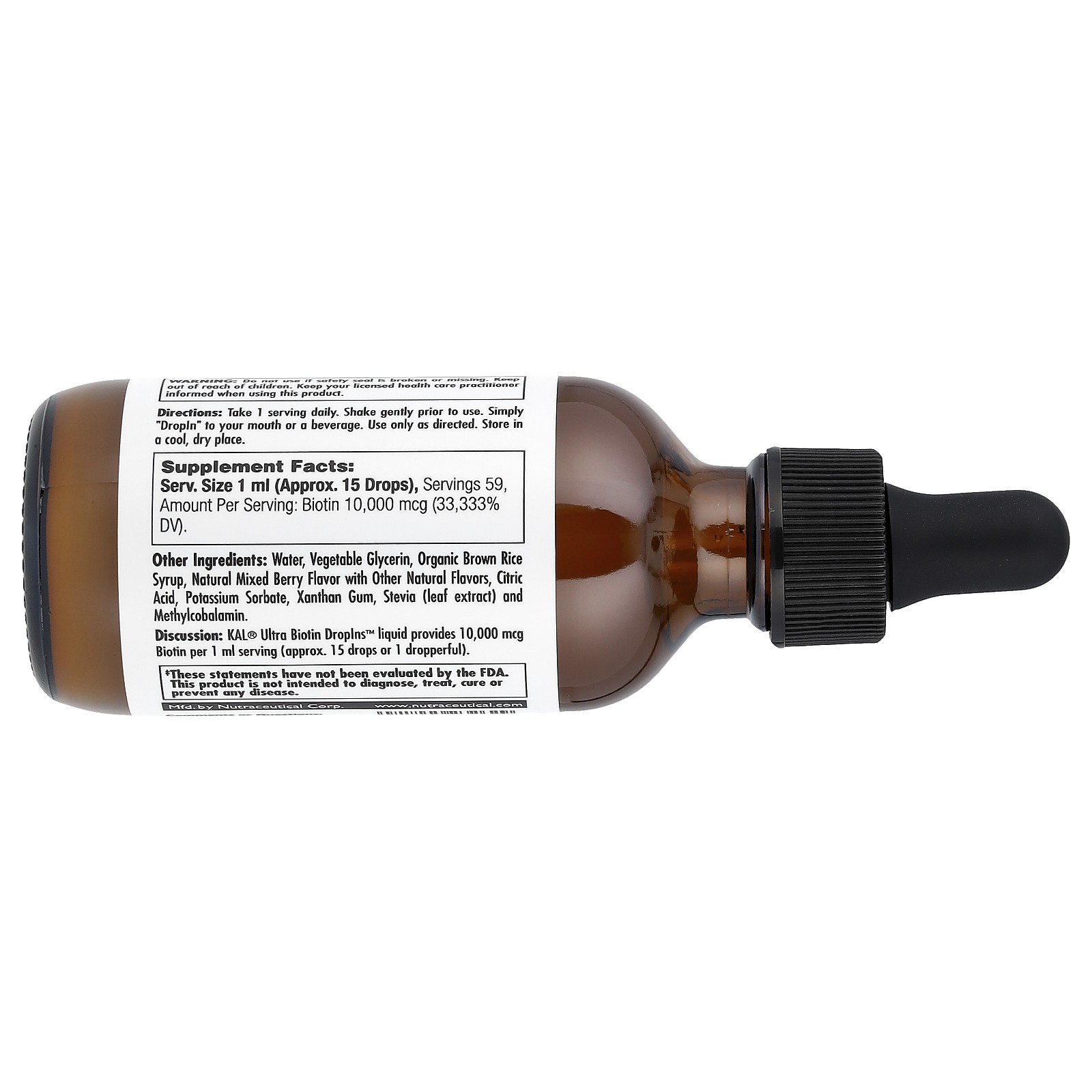Ultra Biotin, Mixed Berry, 10,000 mcg, 2 fl oz (59 ml)