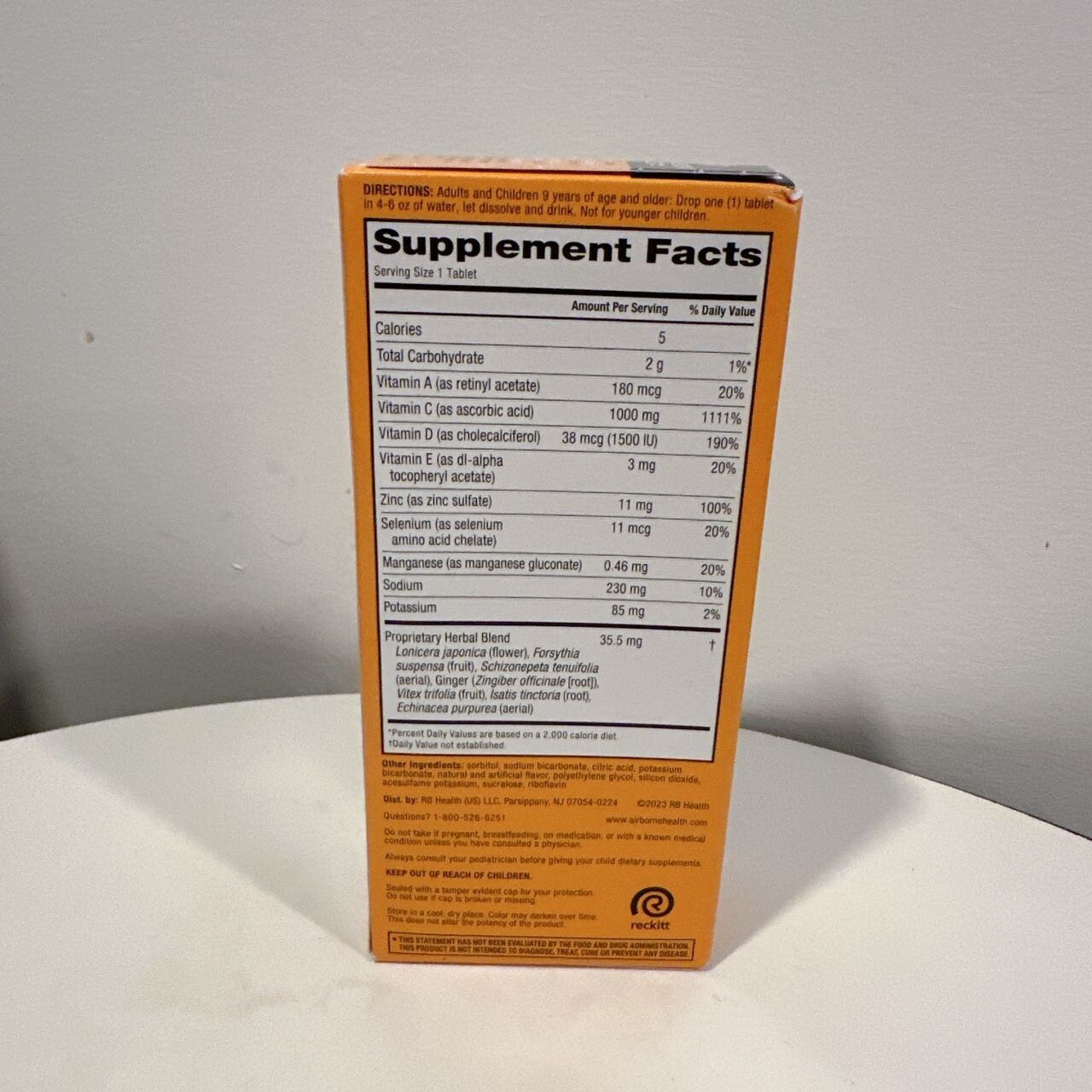Airborne Orange Effervescent (36)Tablets Vitamin C For Immune Support .EXP 06/26