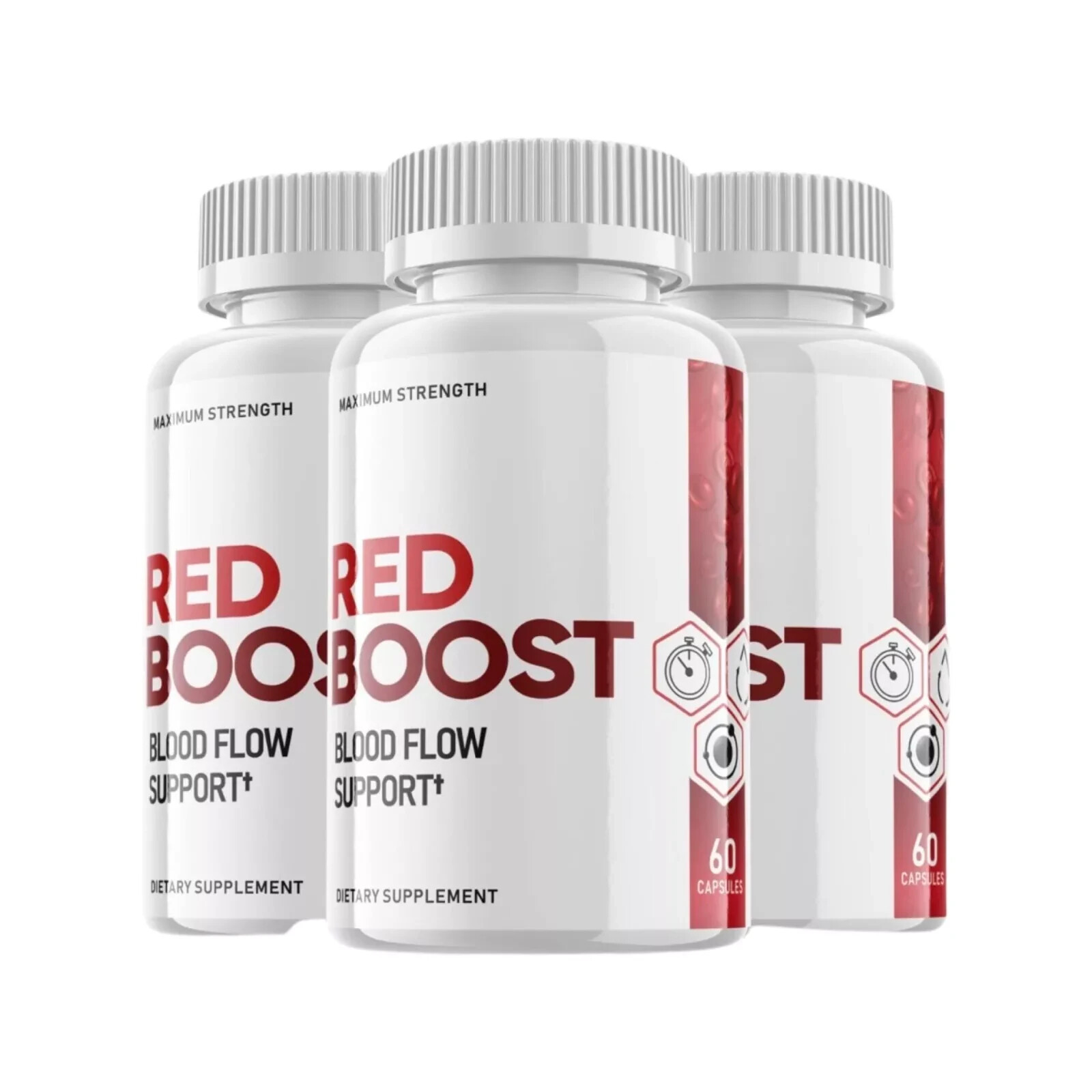 3-Pack Red Boost Blood Sugar Supports, Glucose, Metabolism – 180 Capsules