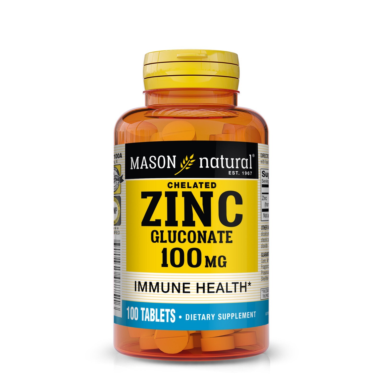 Mason Natural Zinc 100 mg – Advanced Immune System Support, 100 Capsules