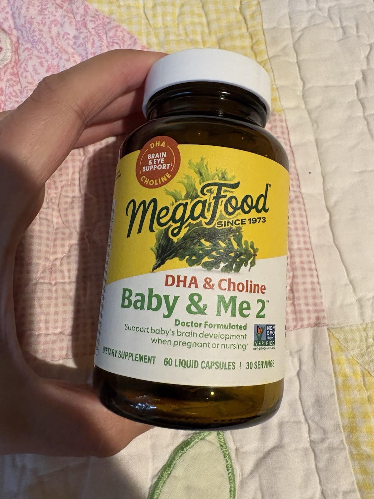 MegaFood Prenatal DHA & Choline Supplement for Baby & Me 2 30 Day Supply SEALED
