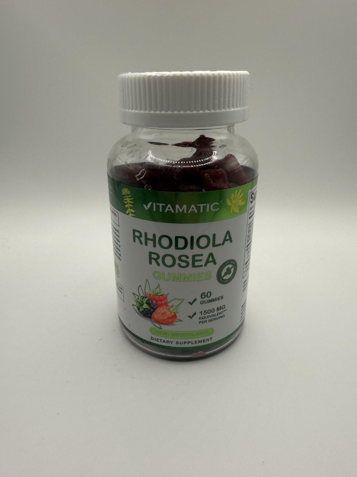 Vitamatic Rhodiola Rosea Mixed Berry Flavor Dietary Supplement 60 Gummies – New