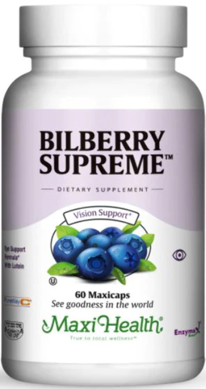 Maxi Health Kosher Bilberry Supreme with Lutein 60 vegetable capsules