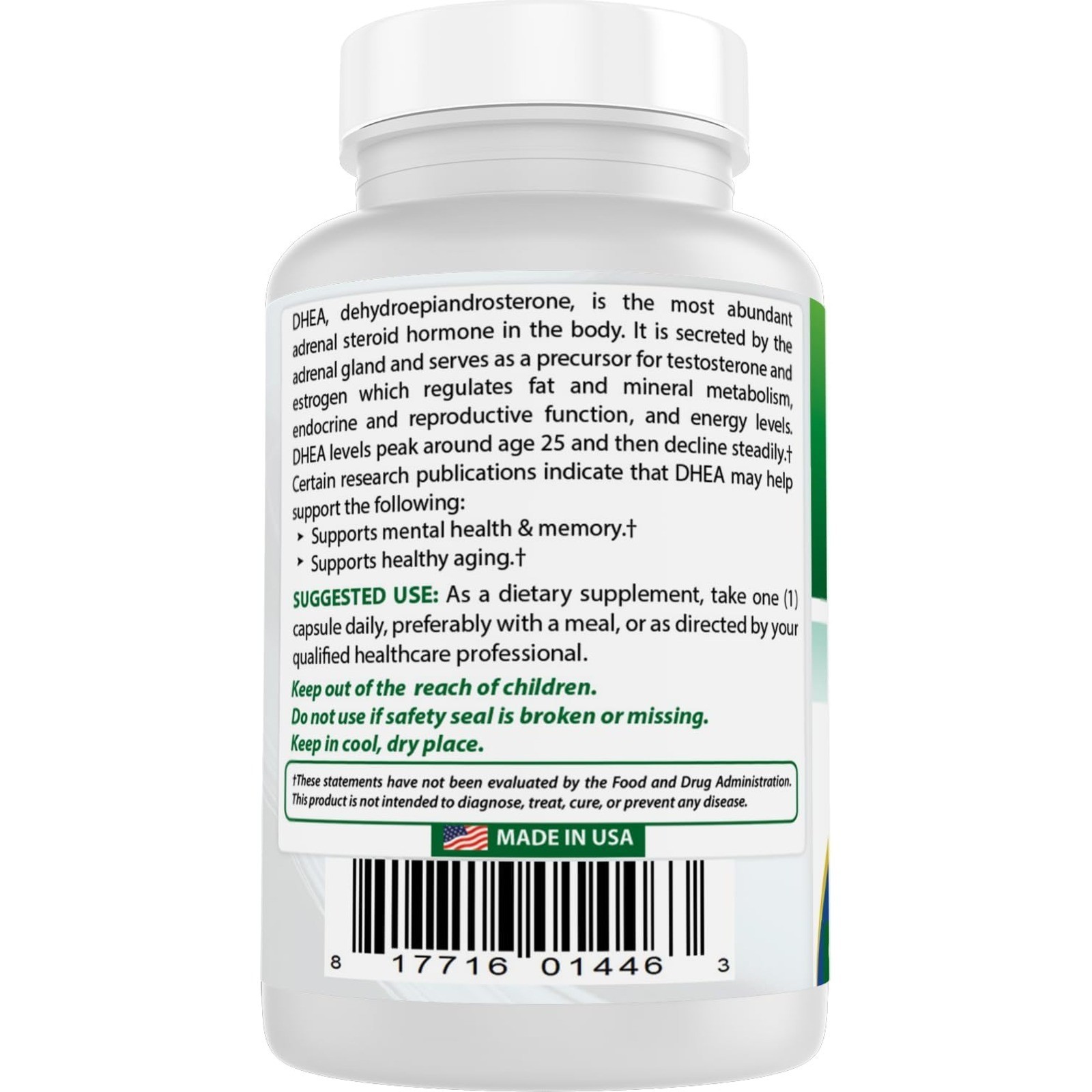 DHEA 100mg | 60 Capsules | #1 High Quality Supplement USA Non-GMO Gluten Free