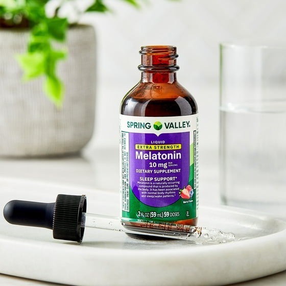New Spring Valley Liquid Melatonin Dietary Supplement, 10 mg, 2 fl oz