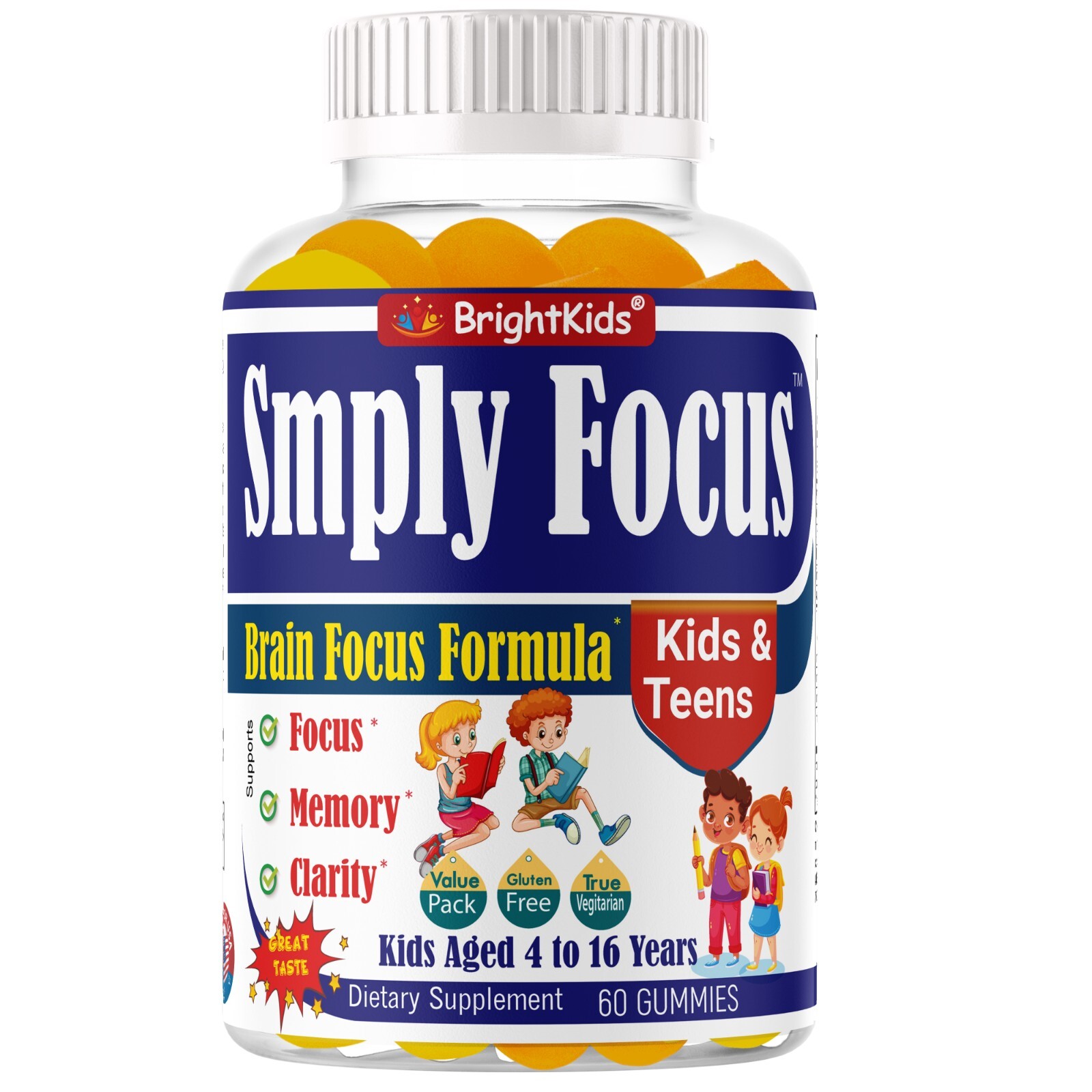 Memory Gummies for Brain Support for Memory, Focus, Concentration, Learning