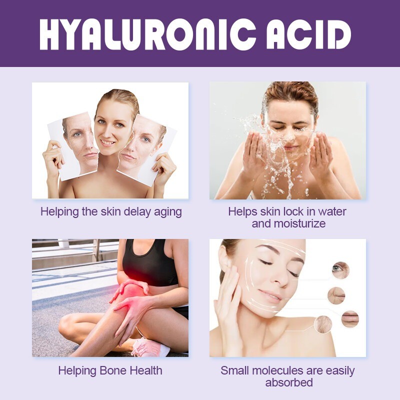 Hyaluronic acid capsules for anti-aging moisturizing skin care reduce wrinkles