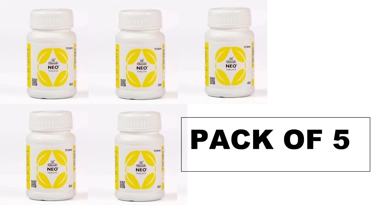 Charak NEO 375 Tabs For Mens Health -Pack of 5 (Original Pack)