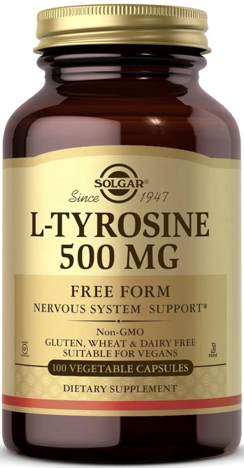 Solgar L-Tyrosine 500mg 100 capsules EXP 10/2026