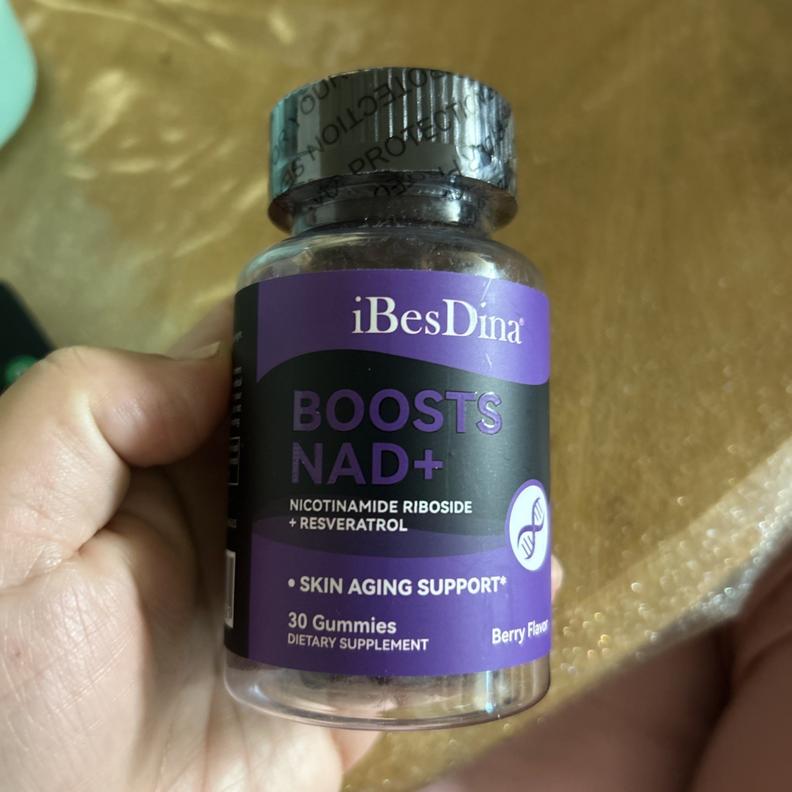 iBesDina Nicotinamide Riboside Resveratrol Quercetin Skin Aging Gummies 30 Berry