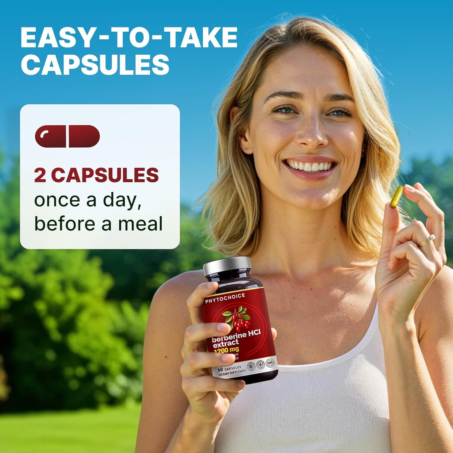 Pure Berberine HCl 1200mg – High Absorption for Weight Loss & Gut Health 11/2028