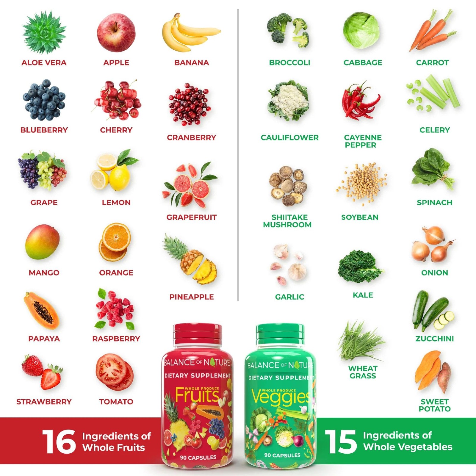 Balance of Nature Whole Food Supplement with Fruit and 180 Count (Pack 3)