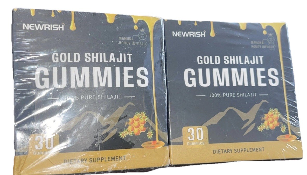 2 Sealed Gold Shilajit Gummies 100% Pure Shilajit With Honey 30 Ct Each 60 Total