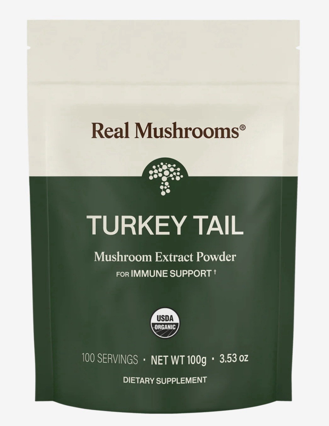 REAL MUSHROOMS – TURKEY TAIL – MUSHROOM EXTRACT POWDER FOR IMMUNE SUPPORT – 100g