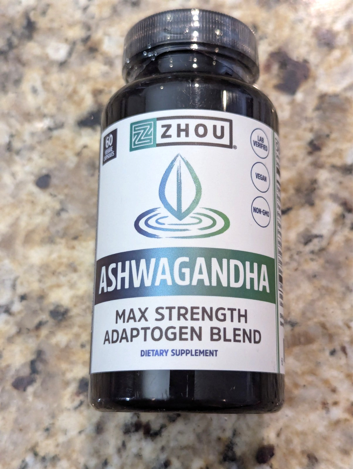 Zhou Ashwagandha Adaptogen Blend Supplement 60 capsules exp: 01/2029