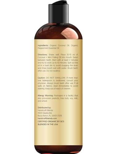 Handcraft Blends Coconut Oil Pulling for Teeth and Gums 8 Fl Oz (Pack of 1)