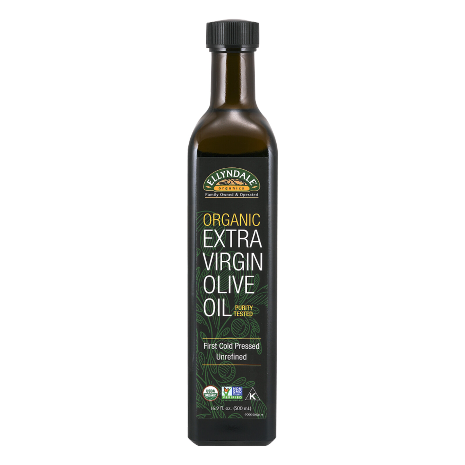 Extra Virgin Olive Oil 16.9 fl oz, Purity tested, Non GMO, Organic