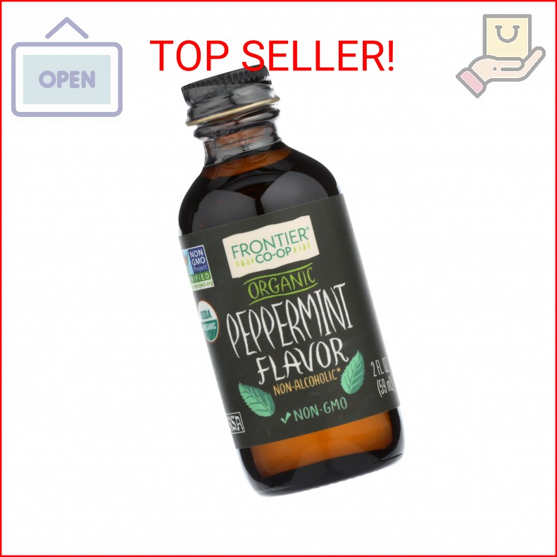 Frontier Co-op Peppermint Flavor, 2 Ounce Glass Jar, Non-Alcoholic, Great for Ba