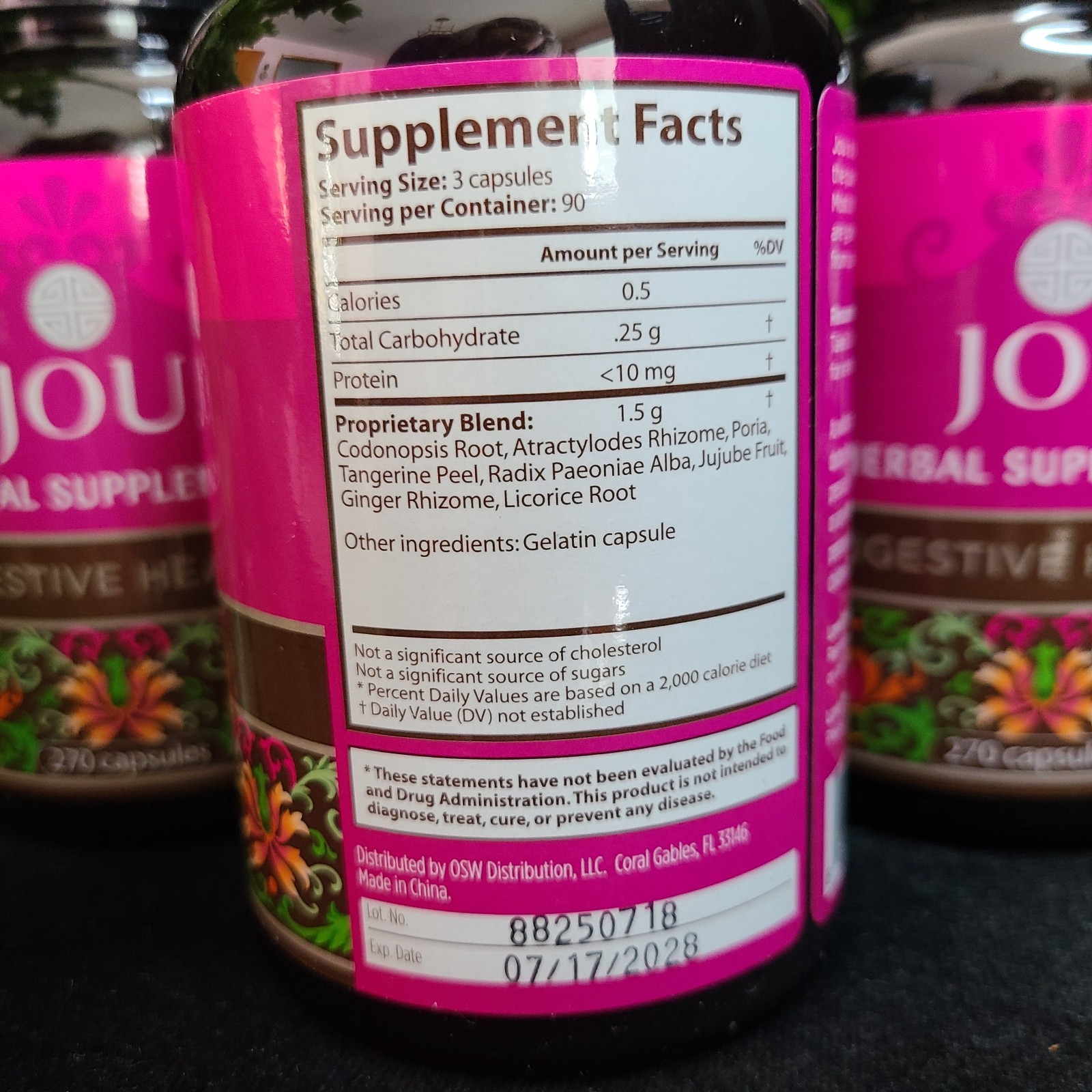 Jou Digestive Health 270 Capsules • Herbal Supplement • New Sealed • Multi‑Qty