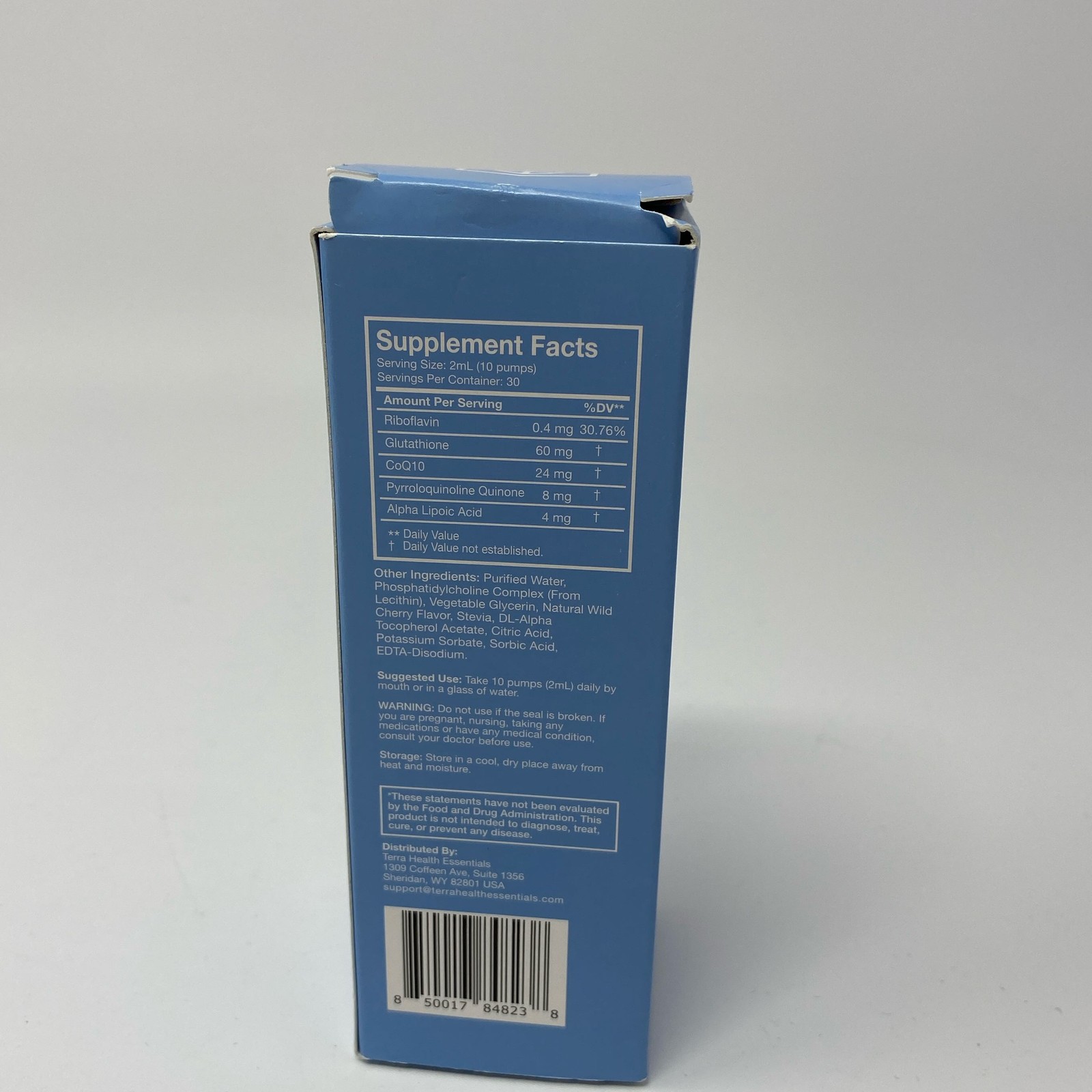 Terra Health Essentials Liposomal Glutathione, Blue Box, 2oz (60mL)