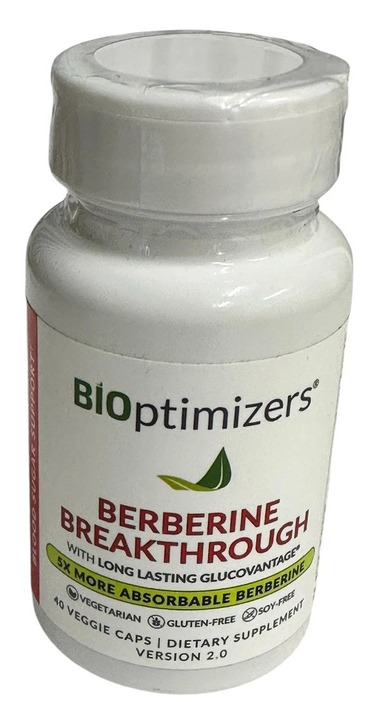 BiOptimizers Berberine Breakthrough 40 Veggie Caps Version 2.0 New Exp. 4/27
