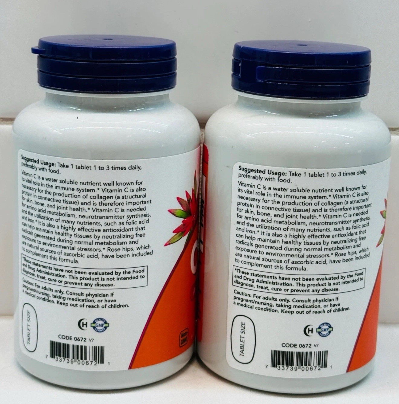 Brand New 2 Pack NOW FOODS Vitamin C-500 Ascorbic Acid 250 Tablets Exp 11/2027