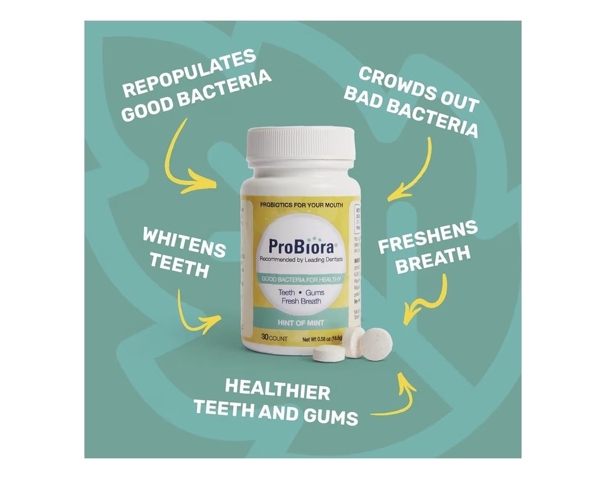 ProBiora Probiotic Oral Care Supplement Gum Teeth Health Chewable 30Tabs Mint