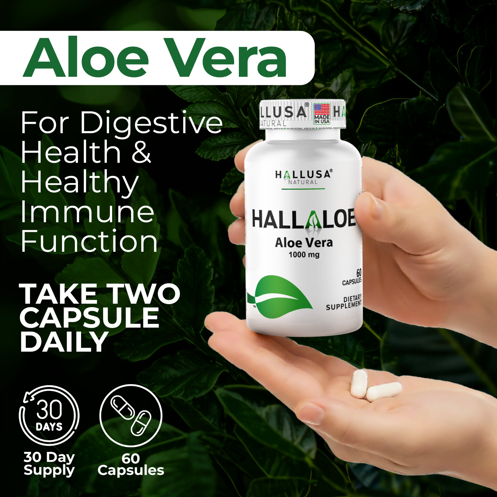 ALOE VERA Digestion Support – Healthy Hydrated Skin – 60 Softgels