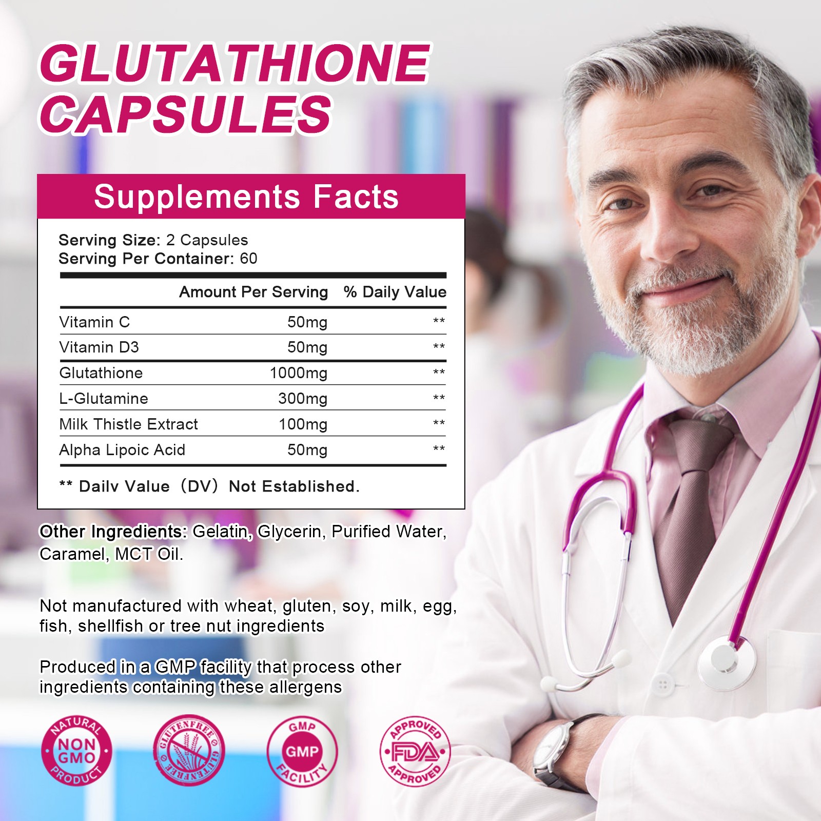 L-Glutathione 1000mg Tablets – Liver Health, Antioxidant, UV Protection Support