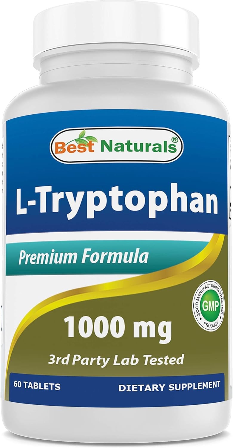 Best Naturals L-Tryptophan 1000 mg 60 Tablets Pack of 1