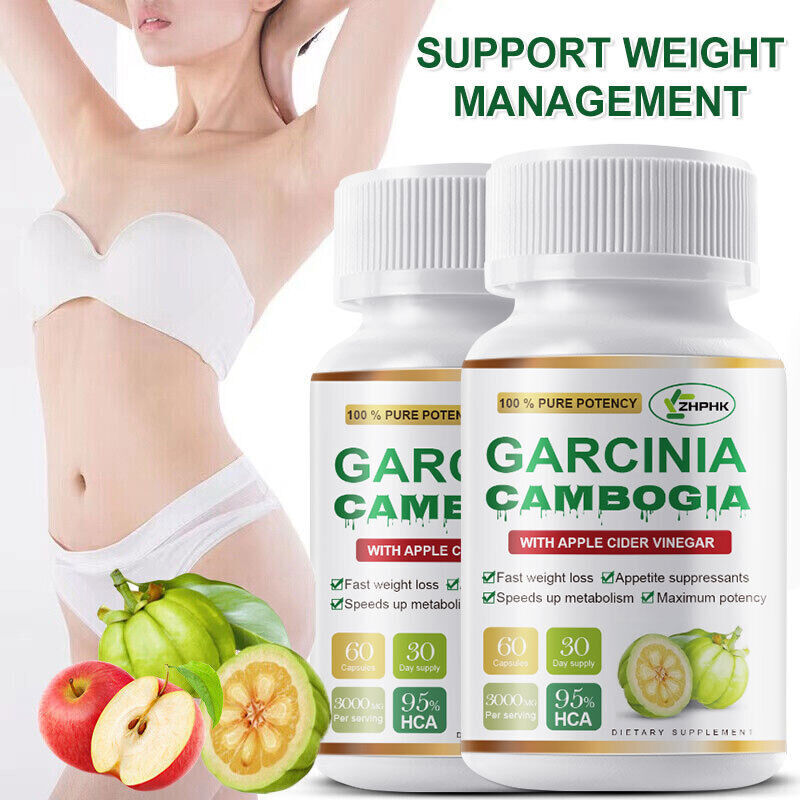 GARCINIA CAMBOGIA Extract – 95% Natural HCA with ACV 3000mg – Fast Weight Loss