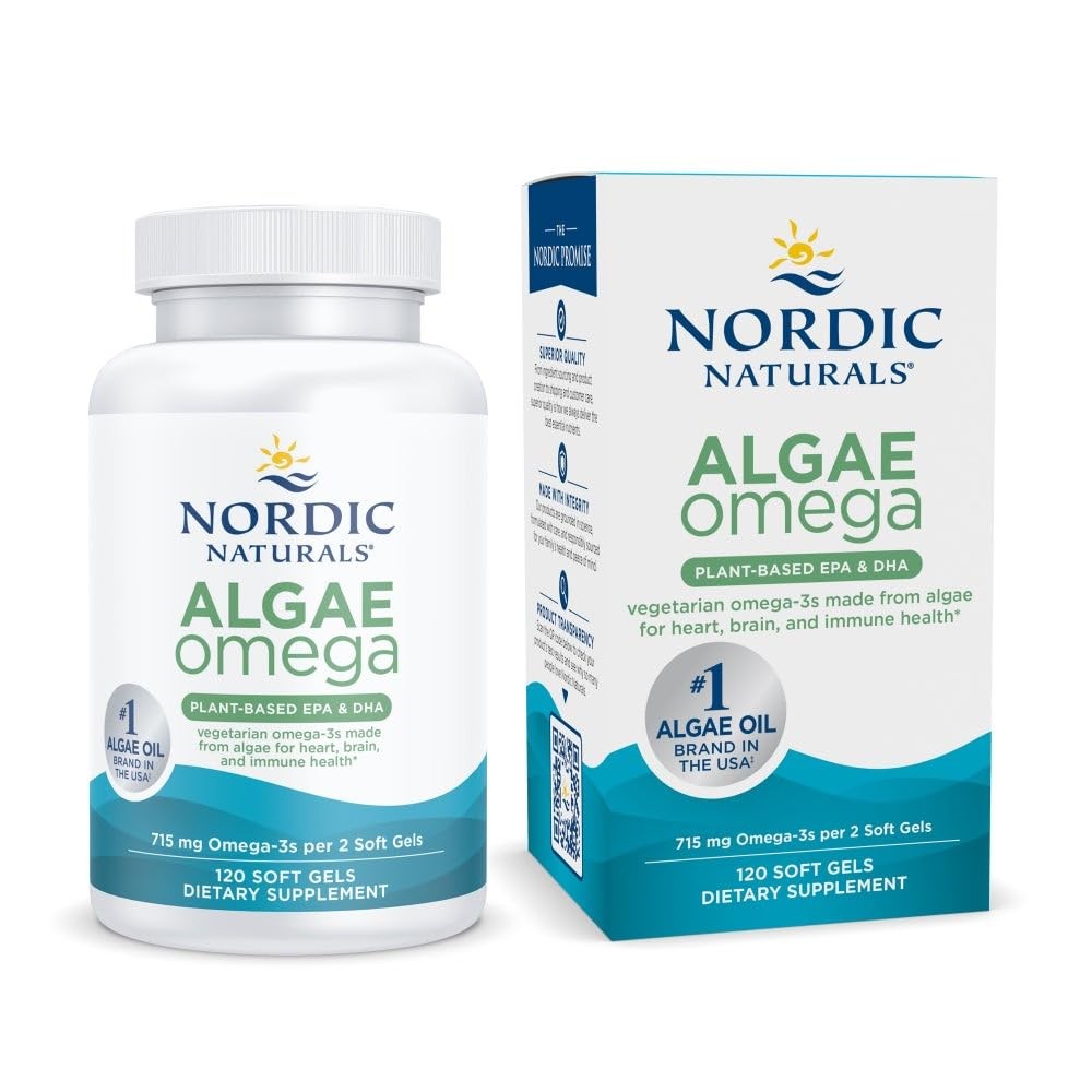 Nordic Naturals Algae Omega – 120 Soft Gels – 715 mg Omega-3 – Certified Vegan A