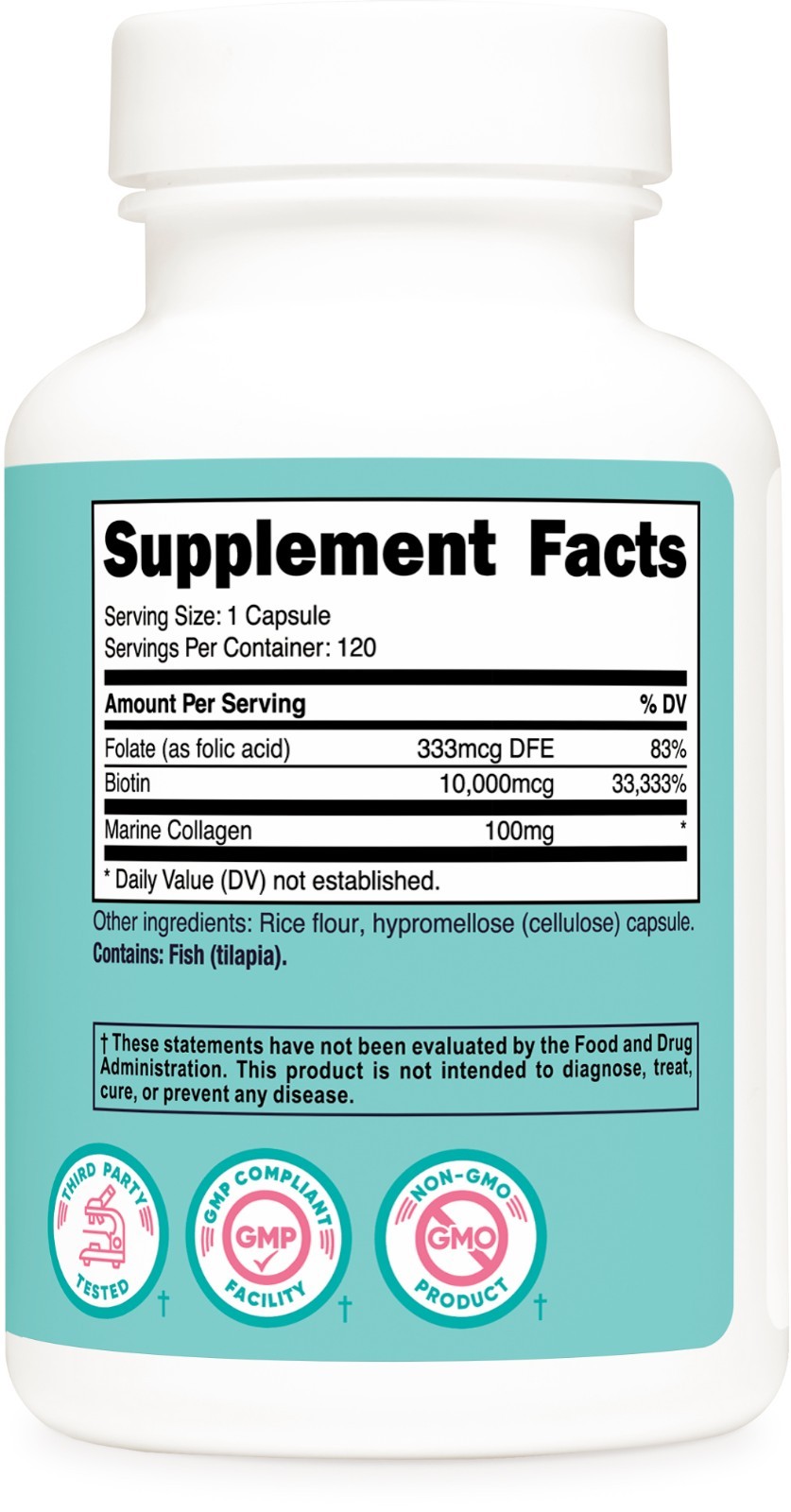 Nutricost Biotin for Women 10,000mcg 120 Capsules – with Folate & Collagen
