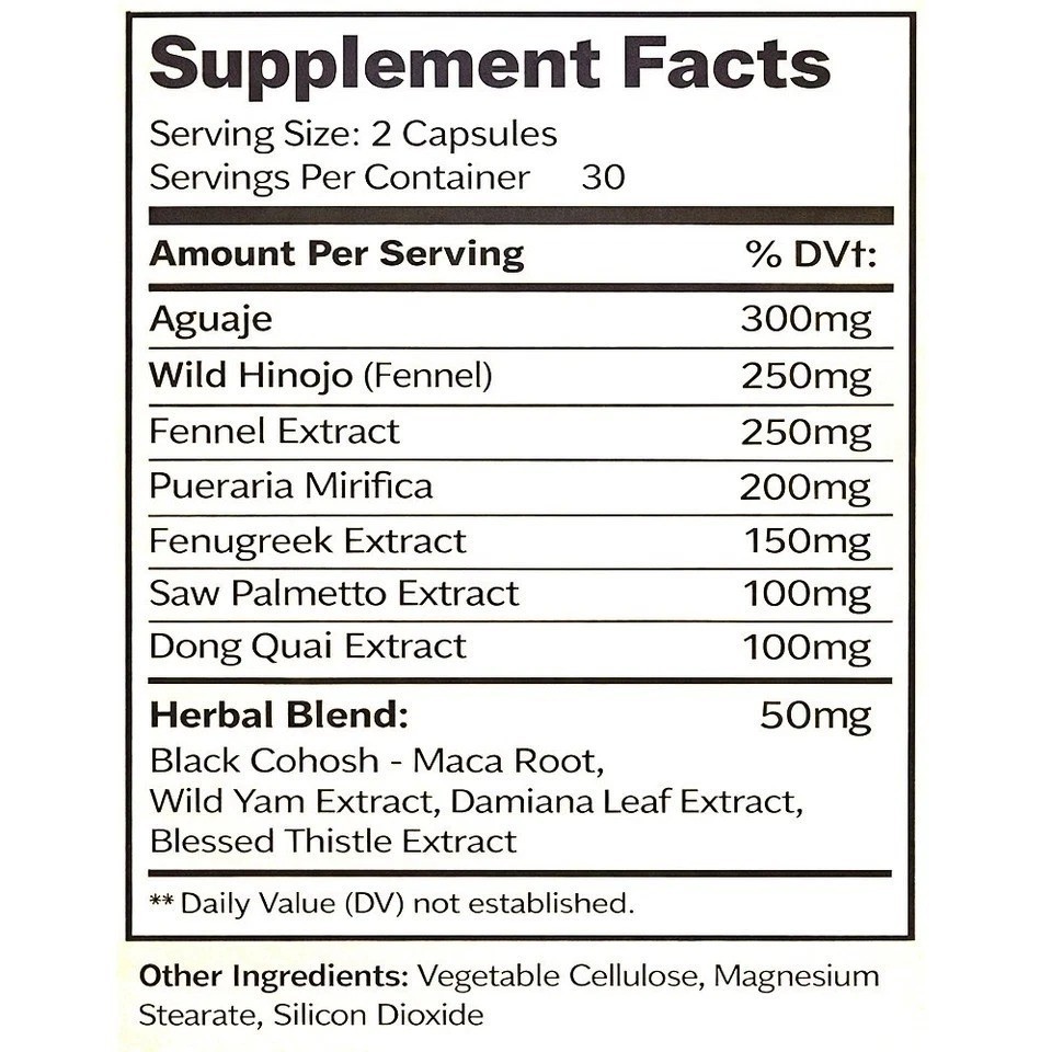 (PACK 3) Bigger Booty, Bust & HIPS – Aguaje + Maca + Wild Hinojo Pills 1 Month
