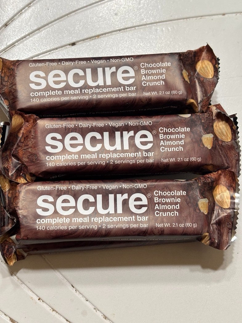 Andrew Lessman Secure Chocolate Brownie Almond Crunch Bar 60G BB 8/30/26 6- Bars