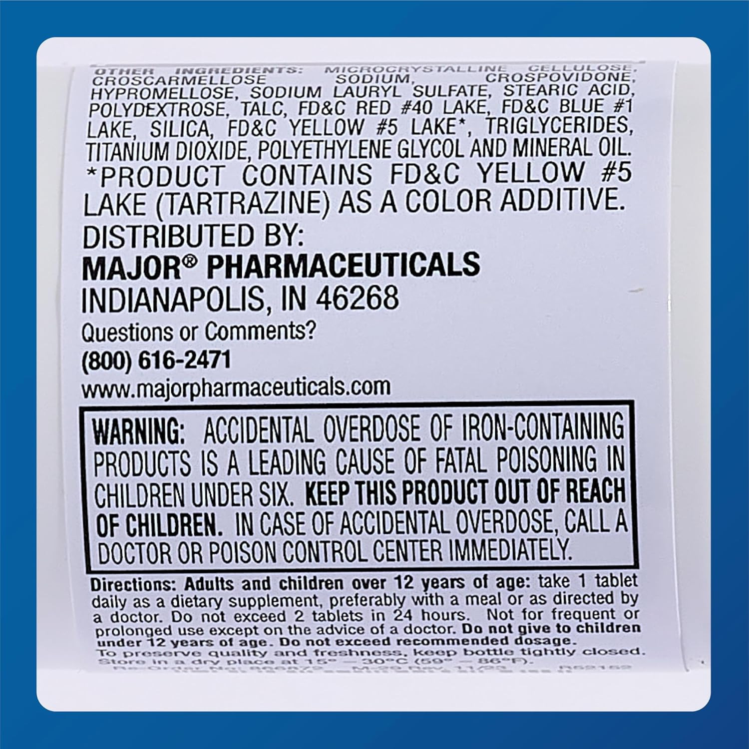 Ferosul Ferrous Sulfate Iron Supplement 325Mg 100 Count Pack of 4 Tablets