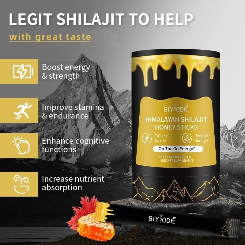 NEW!! Pure Himalayan Shilajit Sticks with Organic Honey, Naturally Sweeter