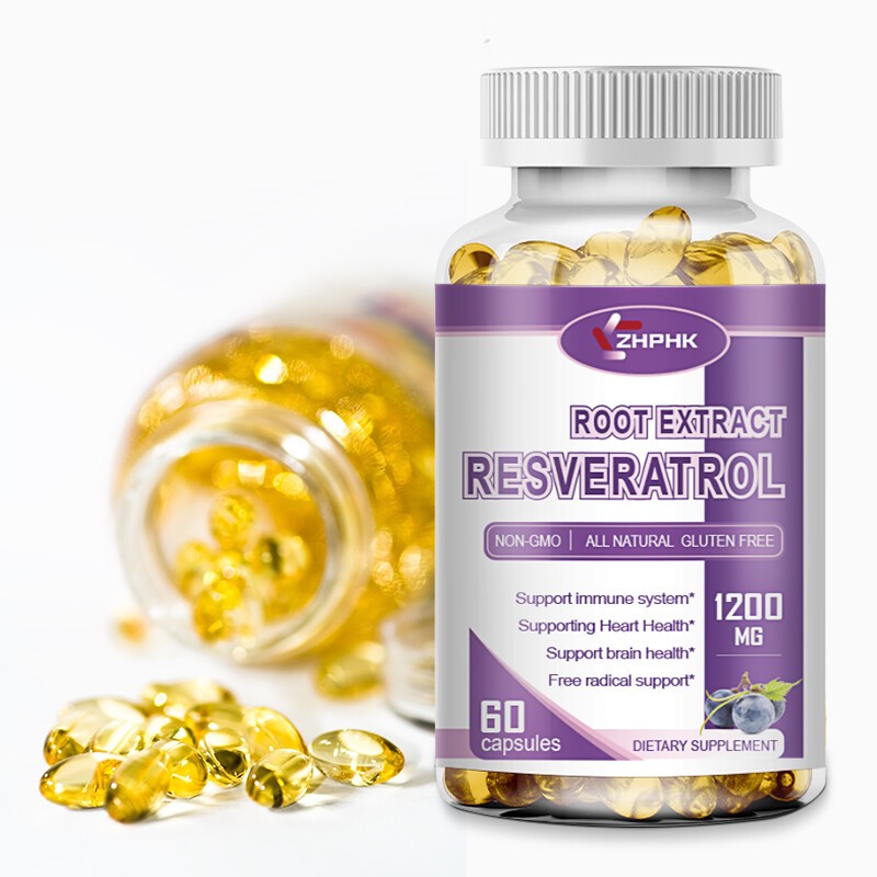1200 MG Resveratrol Maximum Strength Natural AntiAging Antioxidant 60 Capsules