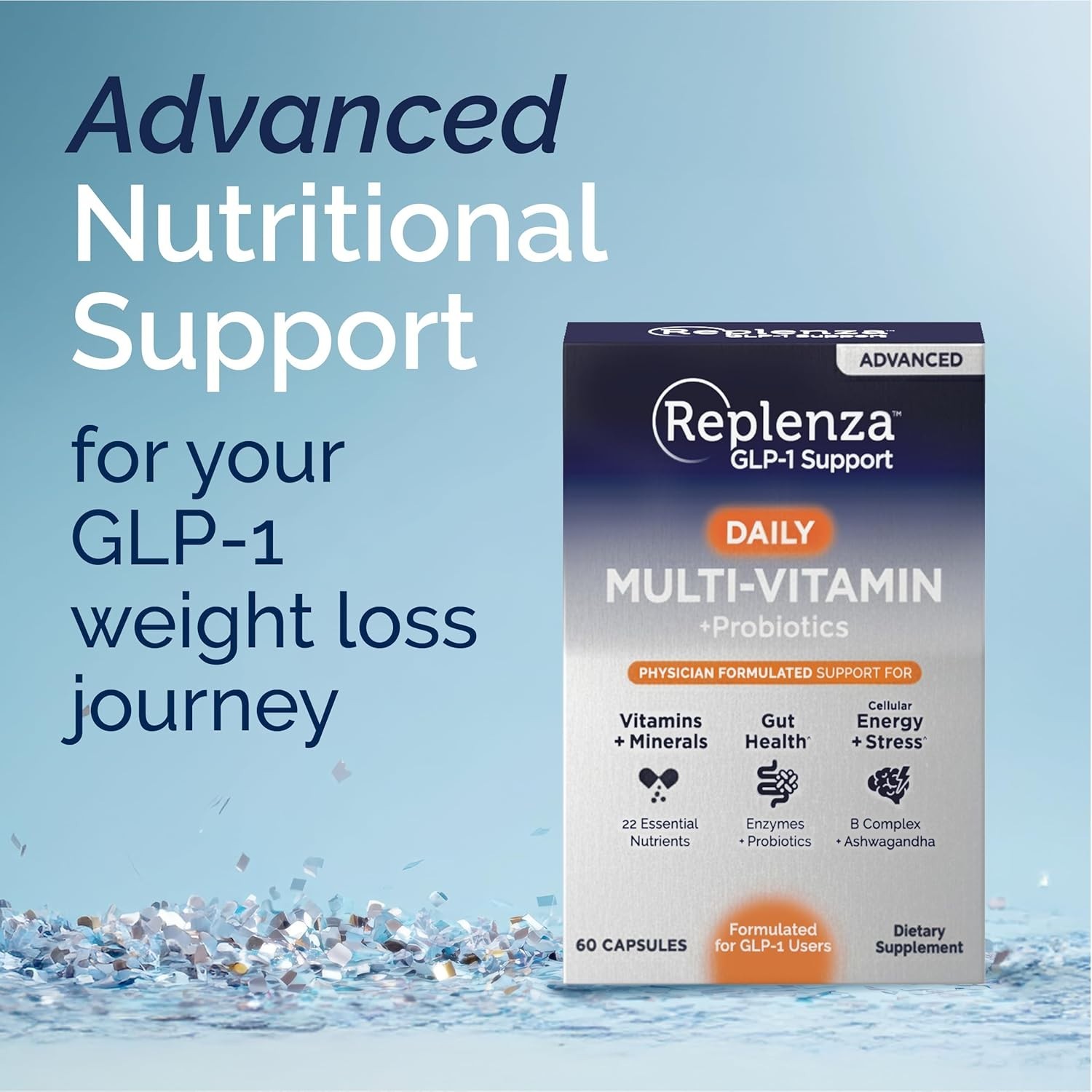 GLP-1 Support Replenza Multivitamin – Probiotics, 60 caps – Fantastic Results