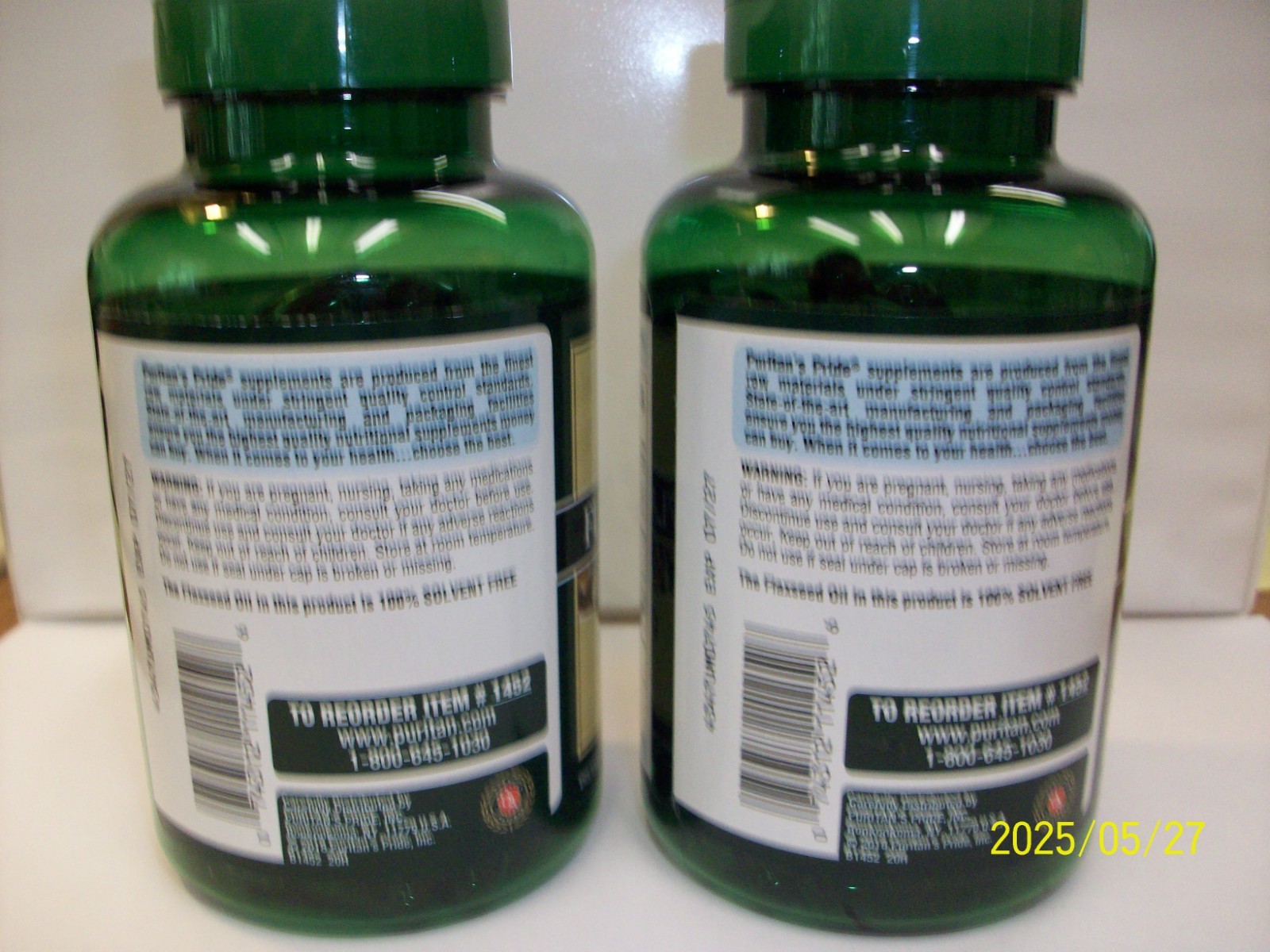 Flaxseed Oil Natura/Organic 1,000 mg Omega 3-6-9 (2 Btls.) 120 Softgels