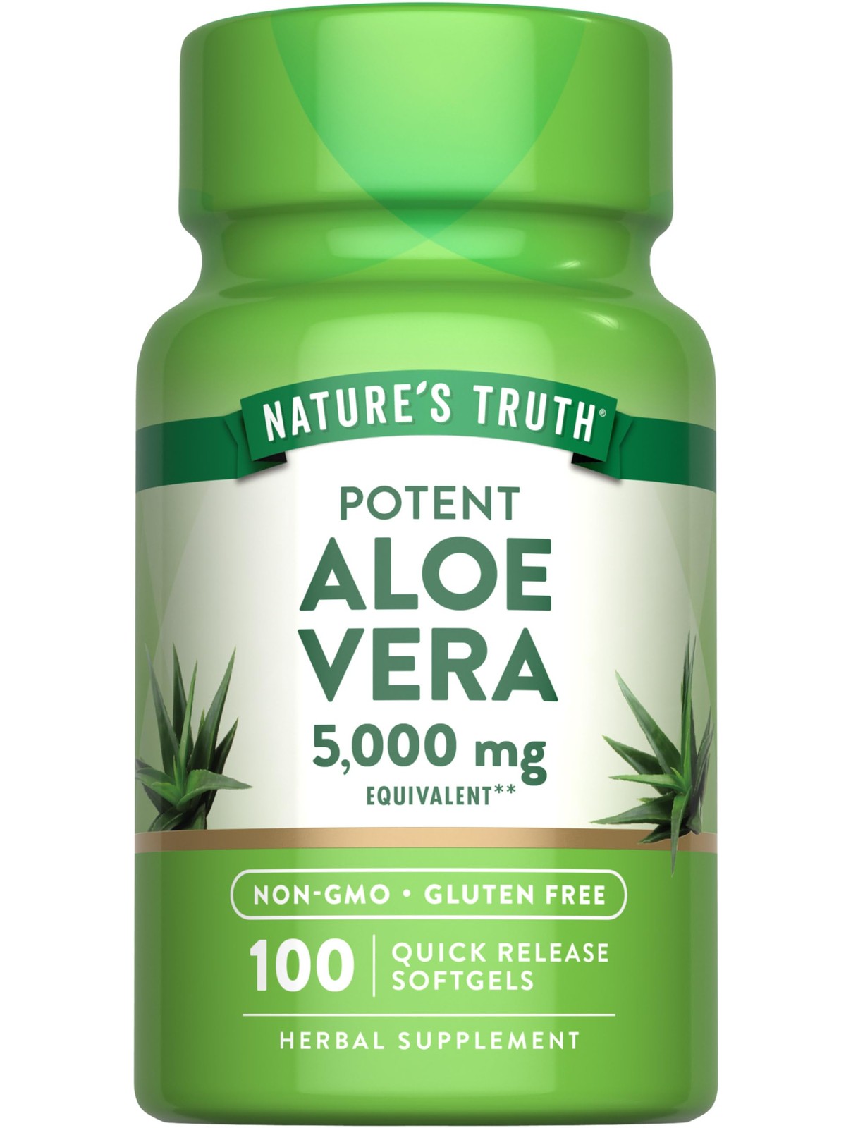 Aloe Vera Softgels | 100 Count | Non-GMO and Gluten