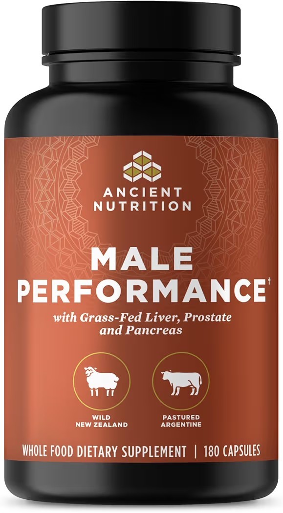 Ancient Nutrition Male Performance Grass-Fed Liver Prostate Pancreas 180 Capsule