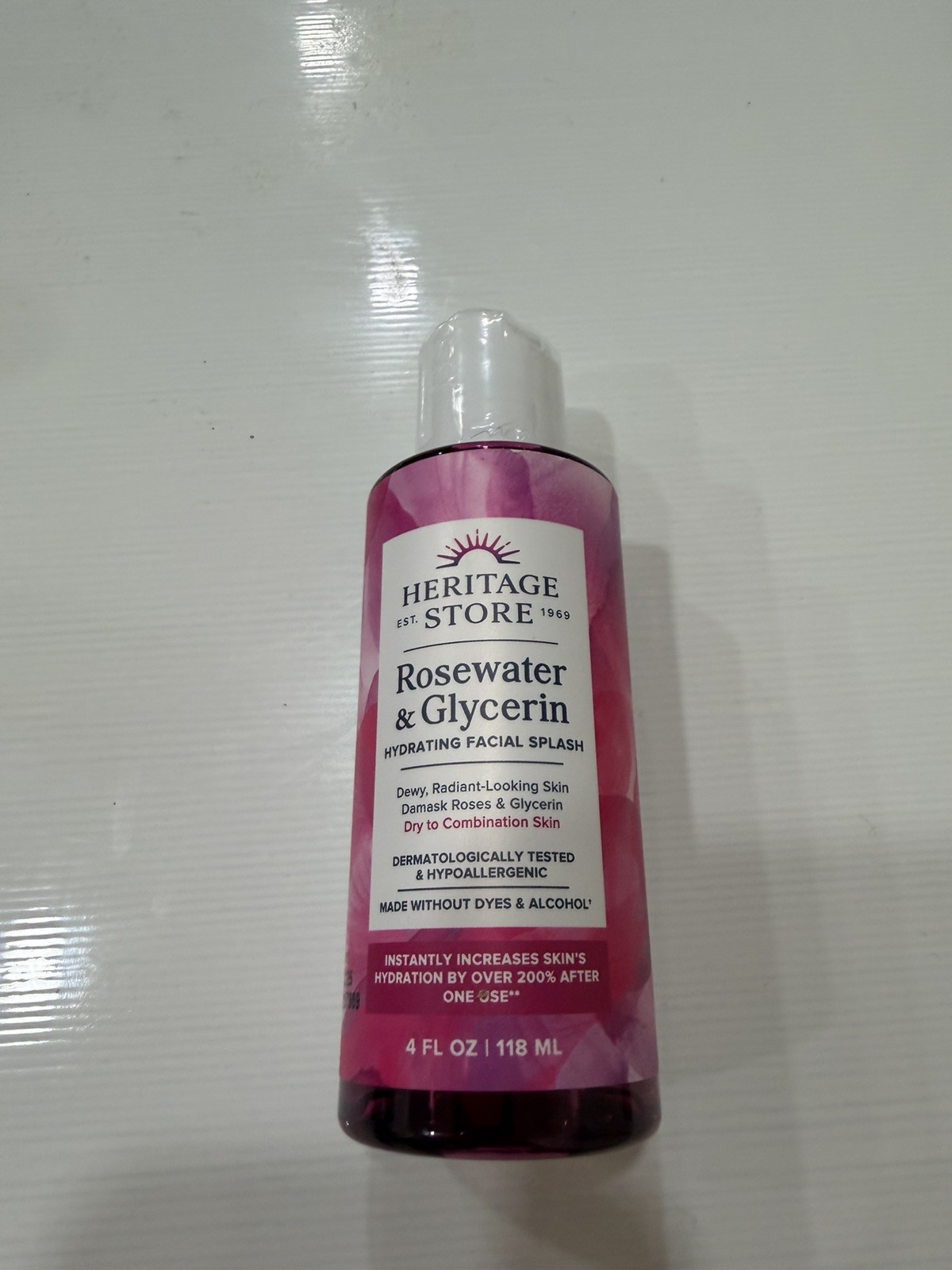 Heritage Store Rosewater & Glycerin | Hydrating Formula for Skin & Hair | 4oz